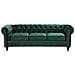 Divano Vintage A 3 Posti In Tessuto Verde Chesterfield - Foto miniatura 9
