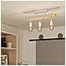 Lampada Da Soffito Townshend Con 3 Lampadine Legno Bianco E Beige - Foto miniatura 4