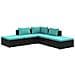 Set Divani da Giardino 5 pz con Cuscini in Polyrattan Nero - Foto miniatura 1