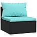 Set Divani da Giardino 5 pz con Cuscini in Polyrattan Nero - Foto miniatura 2