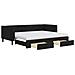 Divano Letto Estraibile Con Cassetti Nero 90x200 Cm In Velluto - Foto miniatura 1