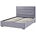 Letto Matrimoniale Con Contenitore Velluto Grigio Scuro 140 X 200 Cm Rouen - Foto miniatura 4