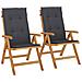 Sedie da Giardino Reclinabili con Cuscini 2 pz in Legno di Teak - Foto miniatura 1