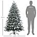Albero di Natale Innevato 180cm con 2531 Rami Alto e Stretto con Base Pieghevole, Verde - Foto miniatura 5