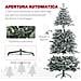 Albero di Natale Innevato 180cm con 2531 Rami Alto e Stretto con Base Pieghevole, Verde - Foto miniatura 6