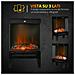 Camino Elettrico 1000W / 2000W con Fiamma LED Realistica e Controllo Temperatura, 40.5x20x62 cm, Nero - Foto miniatura 3