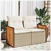 Divano da Giardino con Cuscini a 2 Posti Beige in Polyrattan - Foto miniatura 2