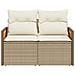 Divano da Giardino con Cuscini a 2 Posti Beige in Polyrattan - Foto miniatura 4