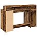 Scrivania con Luci LED Legno Antico 140x55x91 cm in Multistrato - Foto miniatura 8