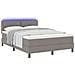 Letto con Rete a Molle con Materasso & LED Tortora 140x200 cm Tessuto - Foto miniatura 1