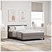 Letto con Rete a Molle con Materasso & LED Tortora 140x200 cm Tessuto - Foto miniatura 2
