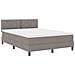 Letto con Rete a Molle con Materasso & LED Tortora 140x200 cm Tessuto - Foto miniatura 3