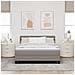 Letto con Rete a Molle con Materasso & LED Tortora 140x200 cm Tessuto - Foto miniatura 5