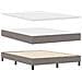 Letto con Rete a Molle con Materasso & LED Tortora 140x200 cm Tessuto - Foto miniatura 6