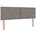 Letto con Rete a Molle con Materasso & LED Tortora 140x200 cm Tessuto - Foto miniatura 7