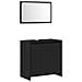 Mobile da Bagno  con Specchio in Rovere Nero 60x33x61 cm in Legno Ingegnerizzato - Foto miniatura 1