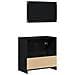 Mobile da Bagno  con Specchio in Rovere Nero 60x33x61 cm in Legno Ingegnerizzato - Foto miniatura 6