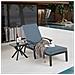 Mobili Da Salotto Con Chaise Longue, Con Cuscino In Cotone Impermeabile Blu, Reclinabile Regolabile, Alluminio Resistente Alla Ruggine (1 Pz) - Foto miniatura 3