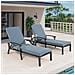 Mobili Da Salotto Con Chaise Longue, Con Cuscino In Cotone Impermeabile Blu, Reclinabile Regolabile, Alluminio Resistente Alla Ruggine (1 Pz) - Foto miniatura 4