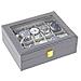 Scatola Porta Orologi 10 Posti Con Piccole Sfere In Acciaio, Compatibile Con Orologi E Bracciali, Custodia In Mdf Argento Con Struttura Robusta E Rivestimento In Pelle Microfibra - Foto miniatura 2