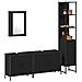Set di mobili per il bagno 4 pcs Nero 33 x 33 x 185.5 cm - Foto miniatura 3