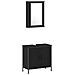 Set di mobili per il bagno 4 pcs Nero 33 x 33 x 185.5 cm - Foto miniatura 6