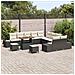 Set Divano da Giardino con cuscino 13 pcs Nero Poly Rattan - Foto miniatura 3