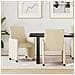 Sedie da Pranzo con Ruote 2 pcs Crema 57 x 66 x 94 cm Tessuto - Foto miniatura 2