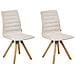 Set Di 2 Sedie Da Pranzo Rox Tessuto Beige Chiaro - Foto miniatura 2