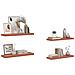 Scaffale da parete 4 pcs Rosso 80 x 23,5 x 4 cm - Foto miniatura 3