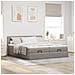 Struttura Letto Pouf con Materassi Tortora 160x200cm in Tessuto - Foto miniatura 3