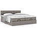 Struttura Letto Pouf con Materassi Tortora 160x200cm in Tessuto - Foto miniatura 4