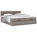 Struttura Letto Pouf con Materassi Tortora 160x200cm in Tessuto - Foto miniatura 5