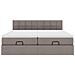 Struttura Letto Pouf con Materassi Tortora 160x200cm in Tessuto - Foto miniatura 7