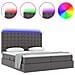 Letto con contenitore e LED Grigio 180 x 200 cm Pelle sintetica - Foto miniatura 4