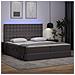 Letto con contenitore e LED Grigio 180 x 200 cm Pelle sintetica - Foto miniatura 6