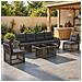 Set Divano da Giardino 7 pz Grigio e Grigio Scuro polyrattan - Foto miniatura 2
