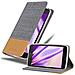 Custodia Compatibile Con Motorola Moto G5 Plus In Grigio Chiaro Marrone - Coperchio Protettiva Con Chiusura Magnetica, Funzione Stand E Tasca Per Le Carte - Foto miniatura 1
