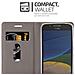 Custodia Compatibile Con Motorola Moto G5 Plus In Grigio Chiaro Marrone - Coperchio Protettiva Con Chiusura Magnetica, Funzione Stand E Tasca Per Le Carte - Foto miniatura 9