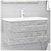 Set Mobili da Bagno 2 pz Grigio Cemento in Legno Multistrato - Foto miniatura 4