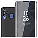 Custodia Compatibile Con Samsung Galaxy M30 / A40s In Tormalina Nera - Clear View Specchio Coperchio Protettivo Con Funzione Di Supporto Protezione A 360 Gradi - Foto miniatura 1