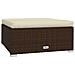 Poggiapiedi Da Giardino Cuscino Marrone 70x70x30 Cm Polyrattan - Foto miniatura 2