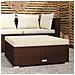 Poggiapiedi Da Giardino Cuscino Marrone 70x70x30 Cm Polyrattan - Foto miniatura 1