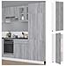 Armadio per Frigo “Lyon” Grigio Sonoma 60x57x207 cm - Foto miniatura 3