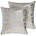 Set Di 2 Cuscini Oujda Cotone 50 X 50 Cm Argento Trama Geometrica - Foto miniatura 8