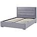 Letto Matrimoniale Con Contenitore Velluto Grigio Scuro 160 X 200 Cm Rouen - Foto miniatura 3