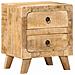 Comodino 40x32x46 Cm In Legno Massello Di Mango Grezzo - Foto miniatura 1