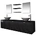 Lusso Casadino -  Set Mobili Da Bagno 10 Pz Con Lavabo E Rubinetto Nero - Foto miniatura 1