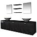 Lusso Casadino -  Set Mobili Da Bagno 10 Pz Con Lavabo E Rubinetto Nero - Foto miniatura 2