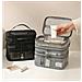 Borsa Organizer Portatile Per Trucchi A 3 Strati - Borsa Da Viaggio Per Cosmetici Black - Foto miniatura 2